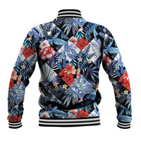 Hawaii Tropicana Blue Pattern Baseball Jacket LT01 - Polynesian Pride