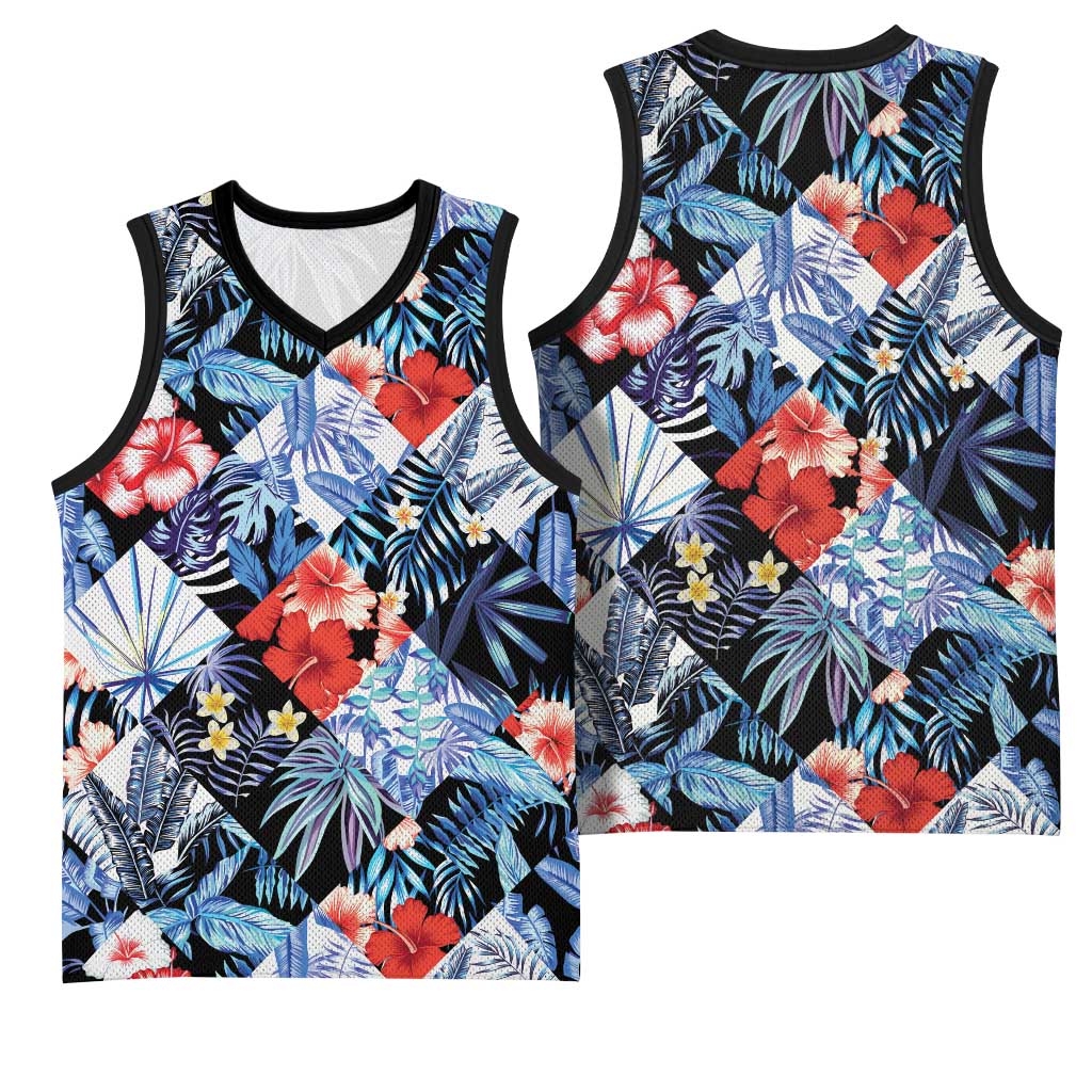 Hawaii Tropicana Blue Pattern Basketball Jersey LT01 - Polynesian Pride