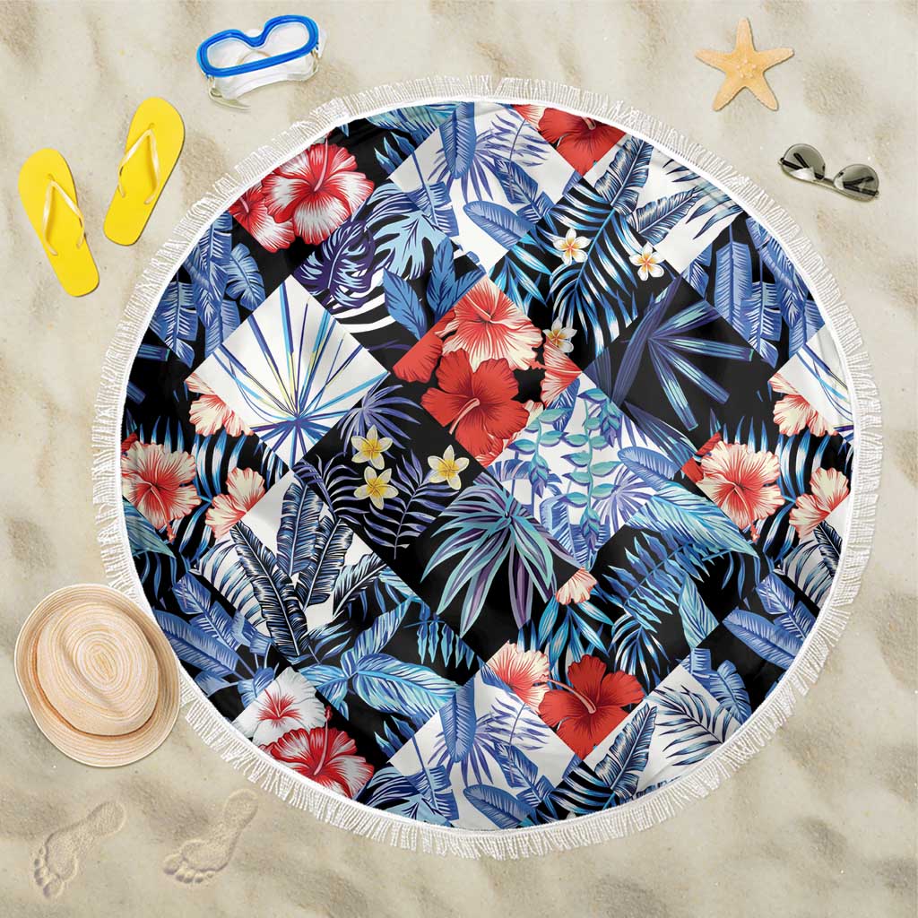 Hawaii Tropicana Blue Pattern Beach Blanket LT01 One Size 150cm Blue - Polynesian Pride