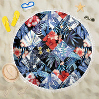 Hawaii Tropicana Blue Pattern Beach Blanket LT01 One Size 150cm Blue - Polynesian Pride