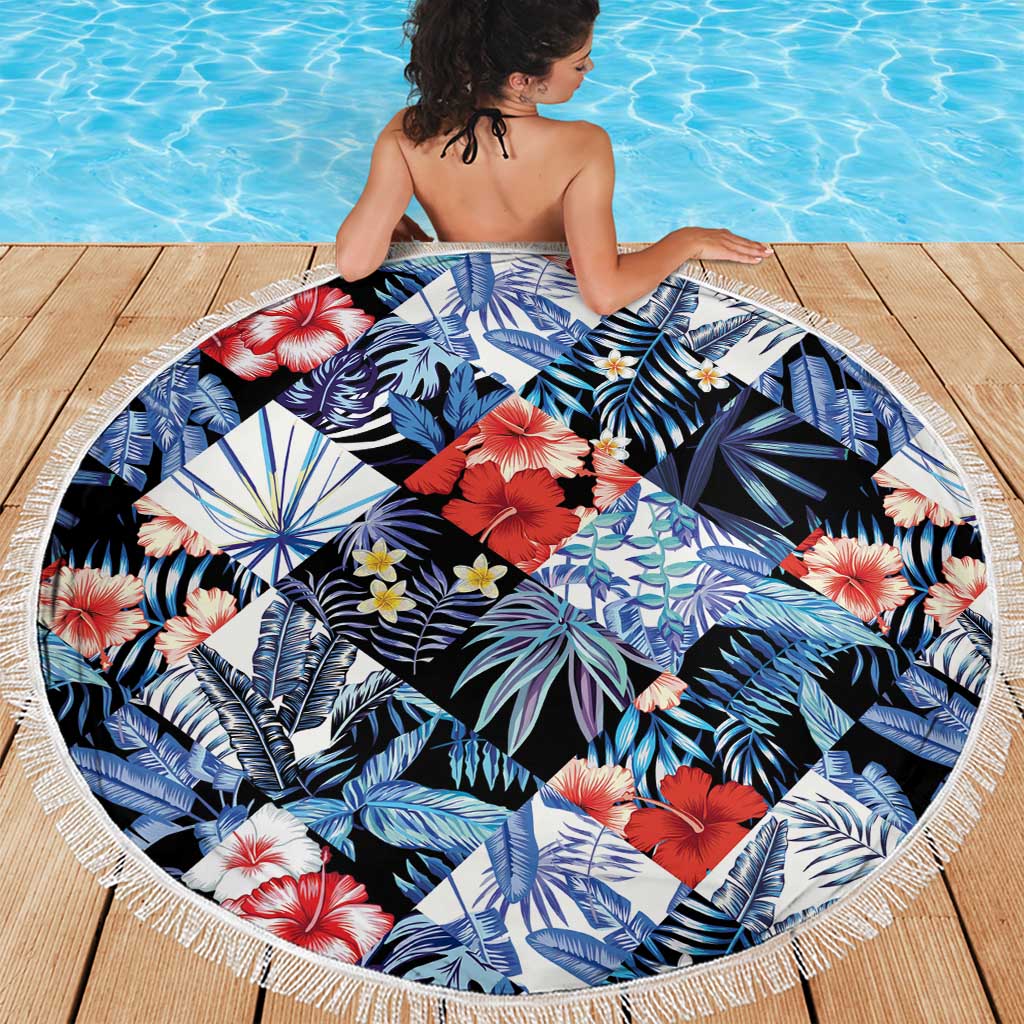 Hawaii Tropicana Blue Pattern Beach Blanket LT01 - Polynesian Pride