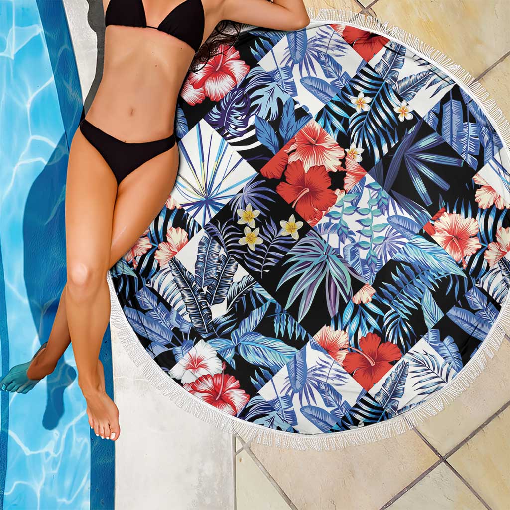 Hawaii Tropicana Blue Pattern Beach Blanket LT01 - Polynesian Pride