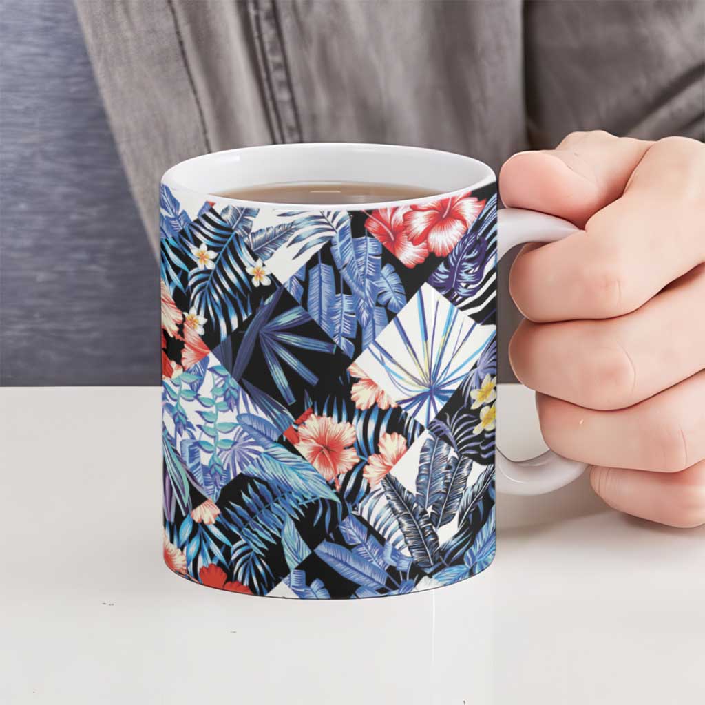 Hawaii Tropicana Blue Pattern Ceramic Mug LT01 - Polynesian Pride