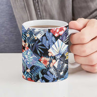 Hawaii Tropicana Blue Pattern Ceramic Mug LT01 - Polynesian Pride