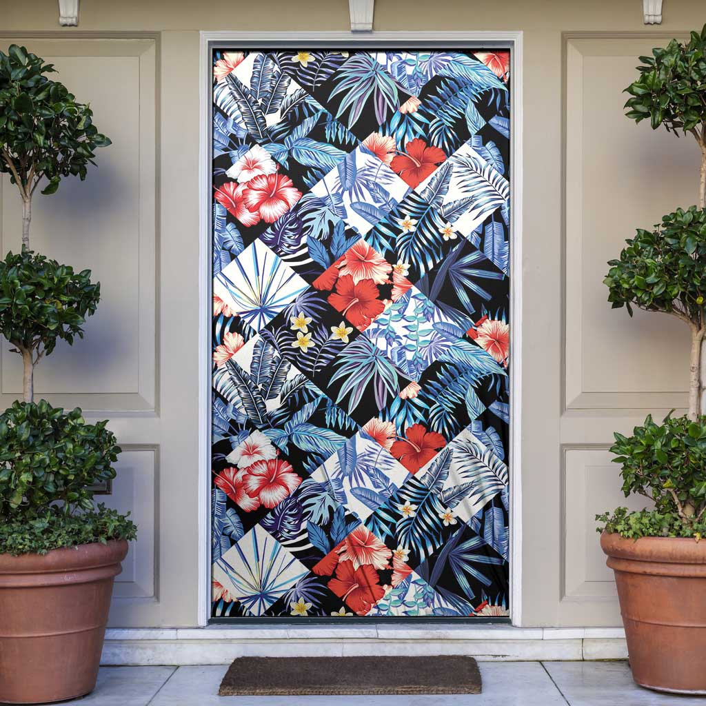 Hawaii Tropicana Blue Pattern Door Cover LT01 Blue - Polynesian Pride