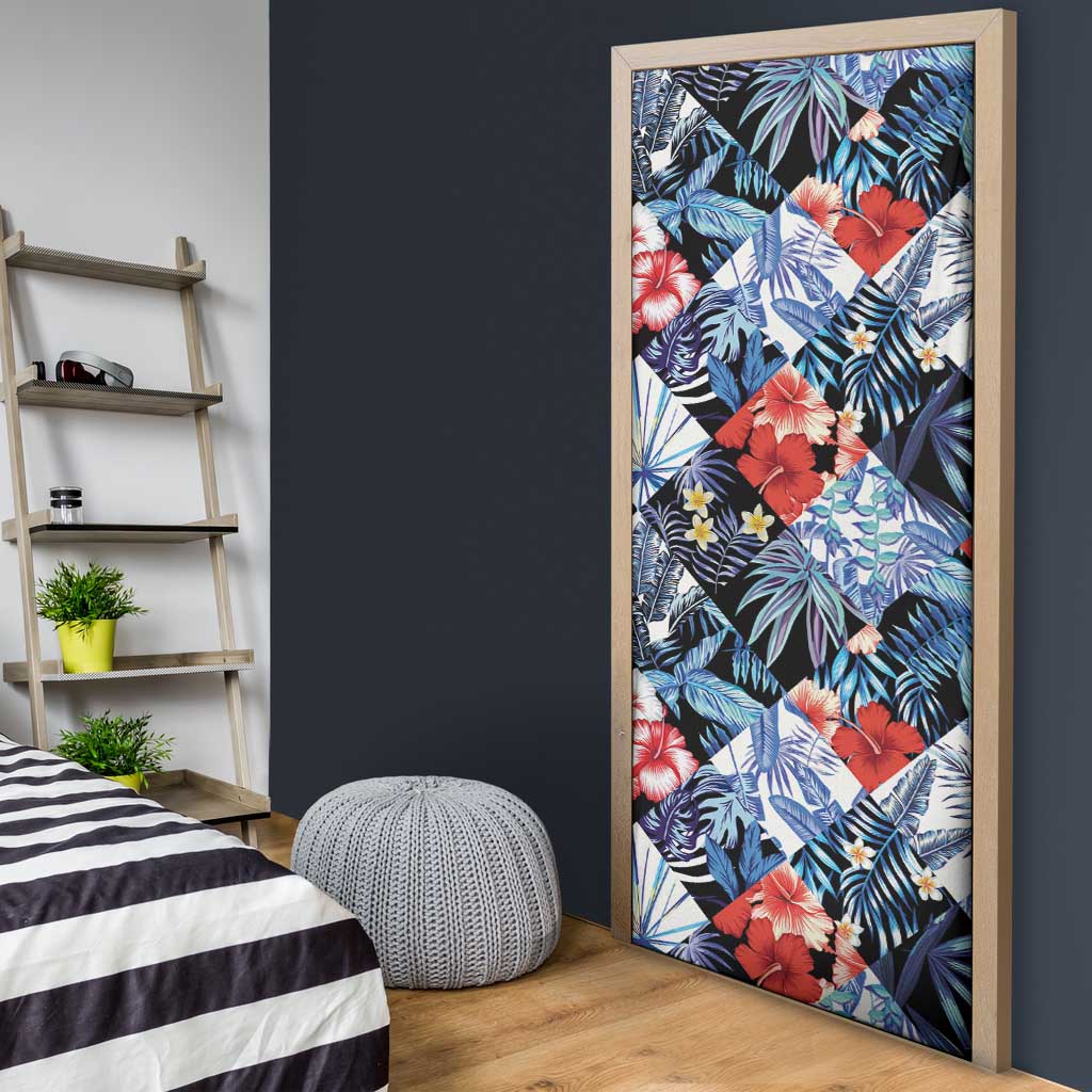 Hawaii Tropicana Blue Pattern Door Cover LT01 - Polynesian Pride