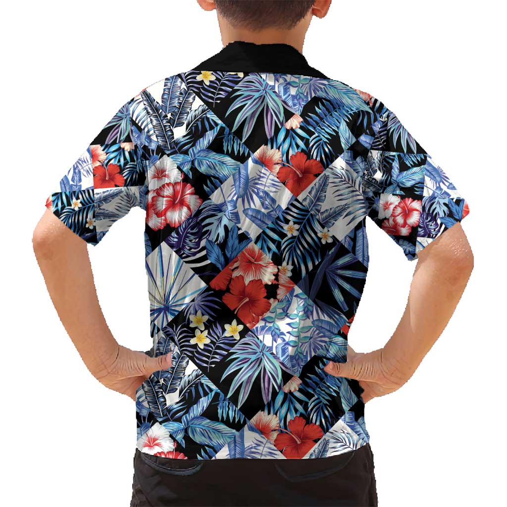 Hawaii Tropicana Blue Pattern Family Matching Puletasi and Hawaiian Shirt LT01 - Polynesian Pride