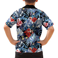 Hawaii Tropicana Blue Pattern Family Matching Puletasi and Hawaiian Shirt LT01 - Polynesian Pride