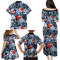 Hawaii Tropicana Blue Pattern Family Matching Puletasi and Hawaiian Shirt LT01 - Polynesian Pride