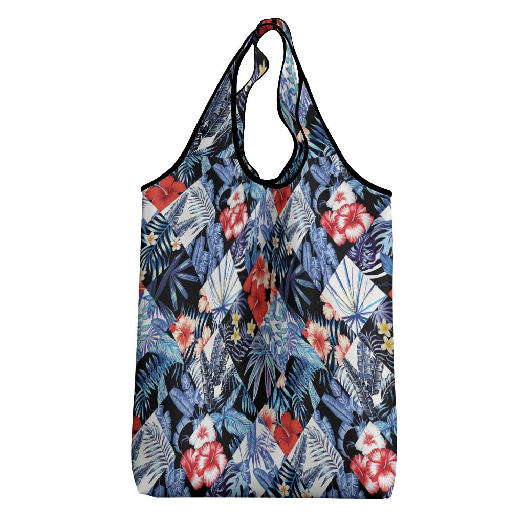 Hawaii Tropicana Blue Pattern Grocery Bag - Polynesian Pride