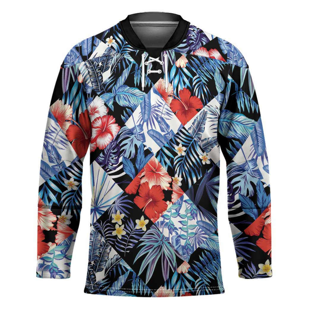 Hawaii Tropicana Blue Pattern Hockey Jersey LT01 Unisex Blue - Polynesian Pride