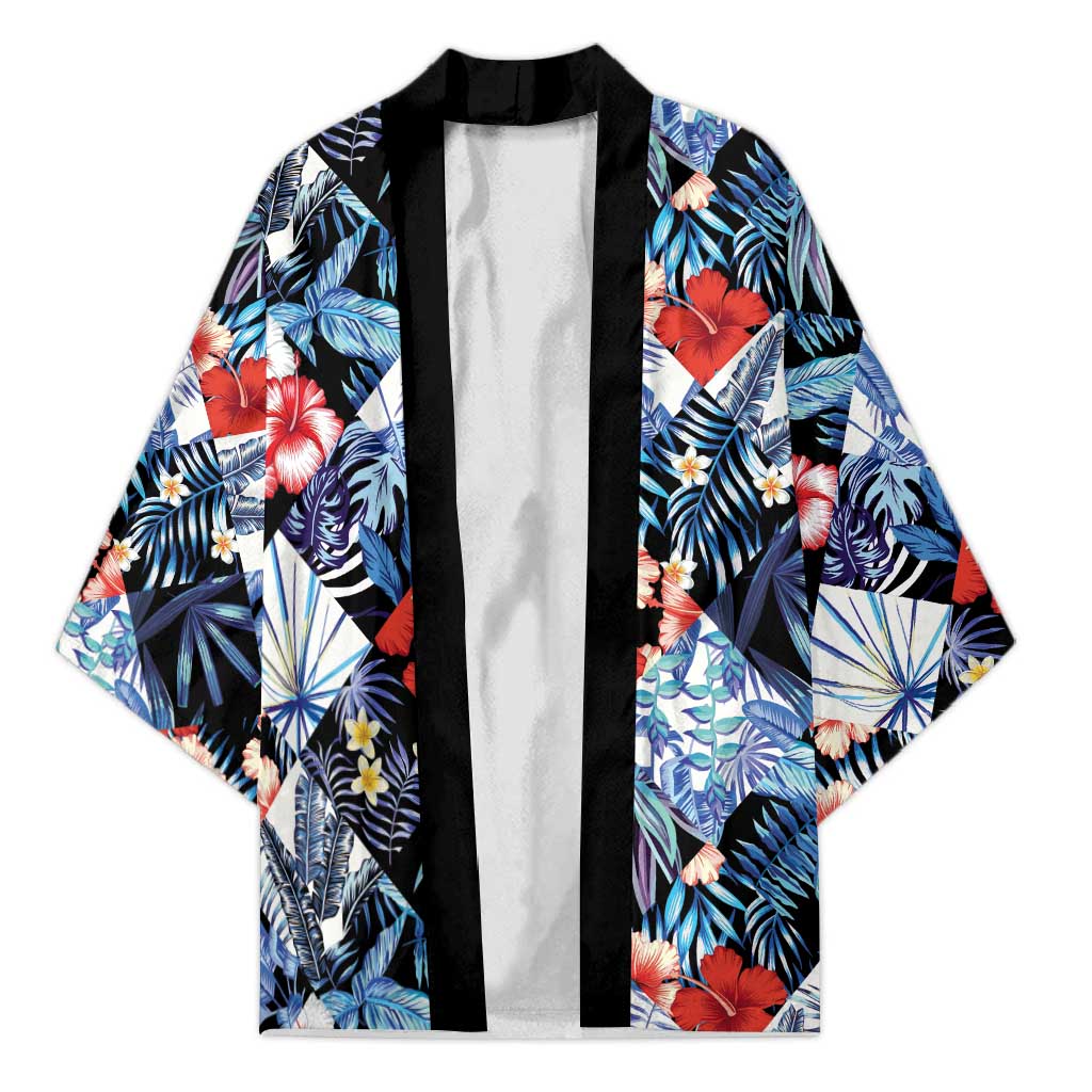 Hawaii Tropicana Blue Pattern Kimono LT01 Unisex Blue - Polynesian Pride