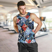 Hawaii Tropicana Blue Pattern Men Tank Top LT01 Blue - Polynesian Pride