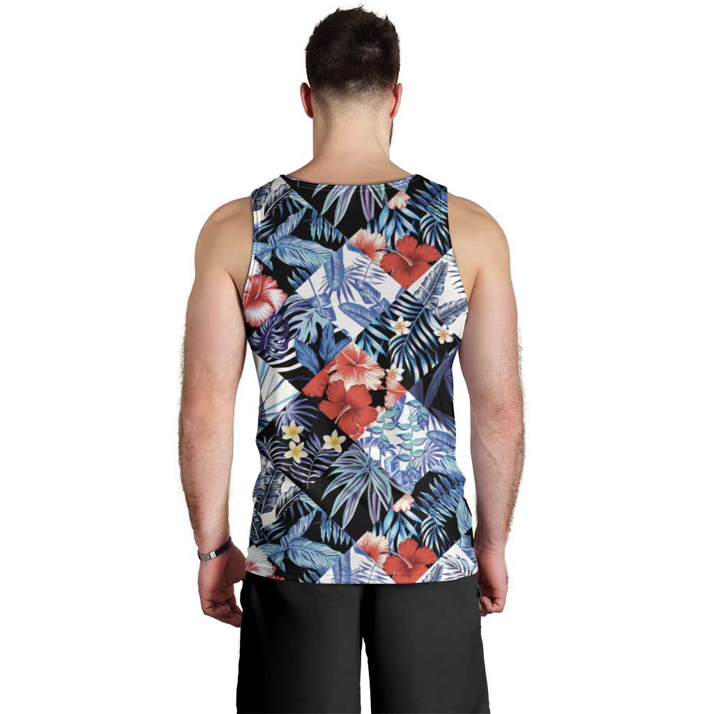 Hawaii Tropicana Blue Pattern Men Tank Top LT01 - Polynesian Pride