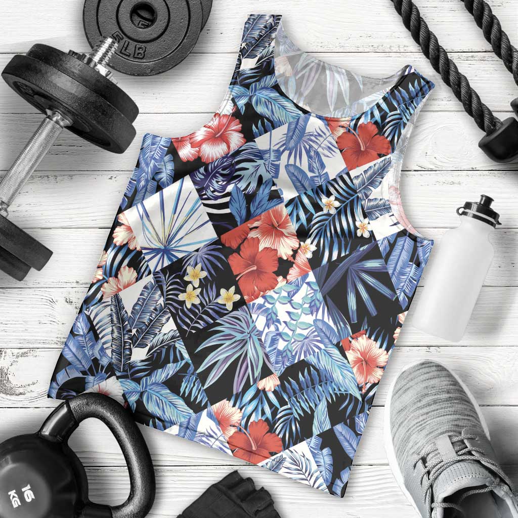 Hawaii Tropicana Blue Pattern Men Tank Top LT01 - Polynesian Pride