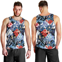 Hawaii Tropicana Blue Pattern Men Tank Top LT01 - Polynesian Pride