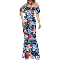 Hawaii Tropicana Blue Pattern Mermaid Dress - Polynesian Pride