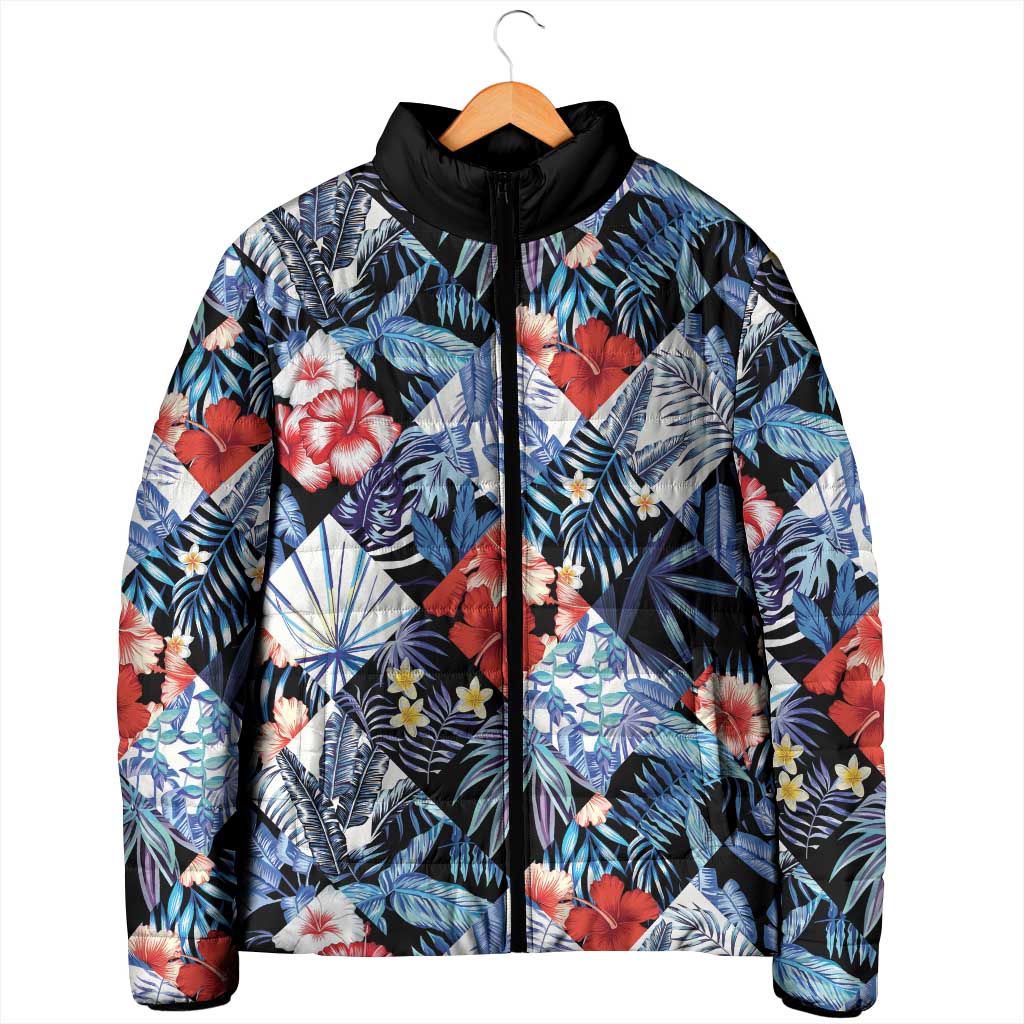 Hawaii Tropicana Blue Pattern Padded Jacket LT01 - Polynesian Pride