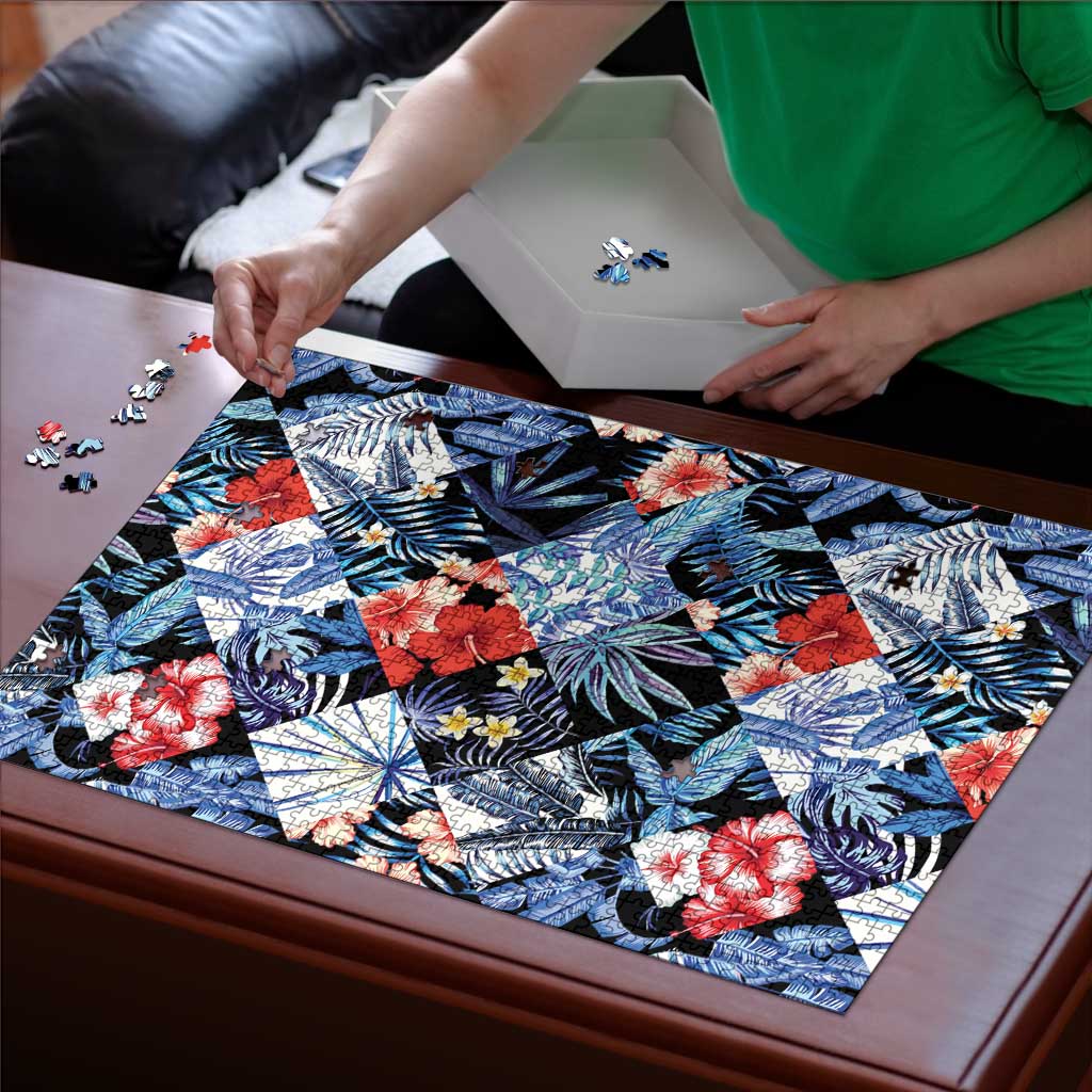 Hawaii Tropicana Blue Pattern Puzzle LT01 - Polynesian Pride