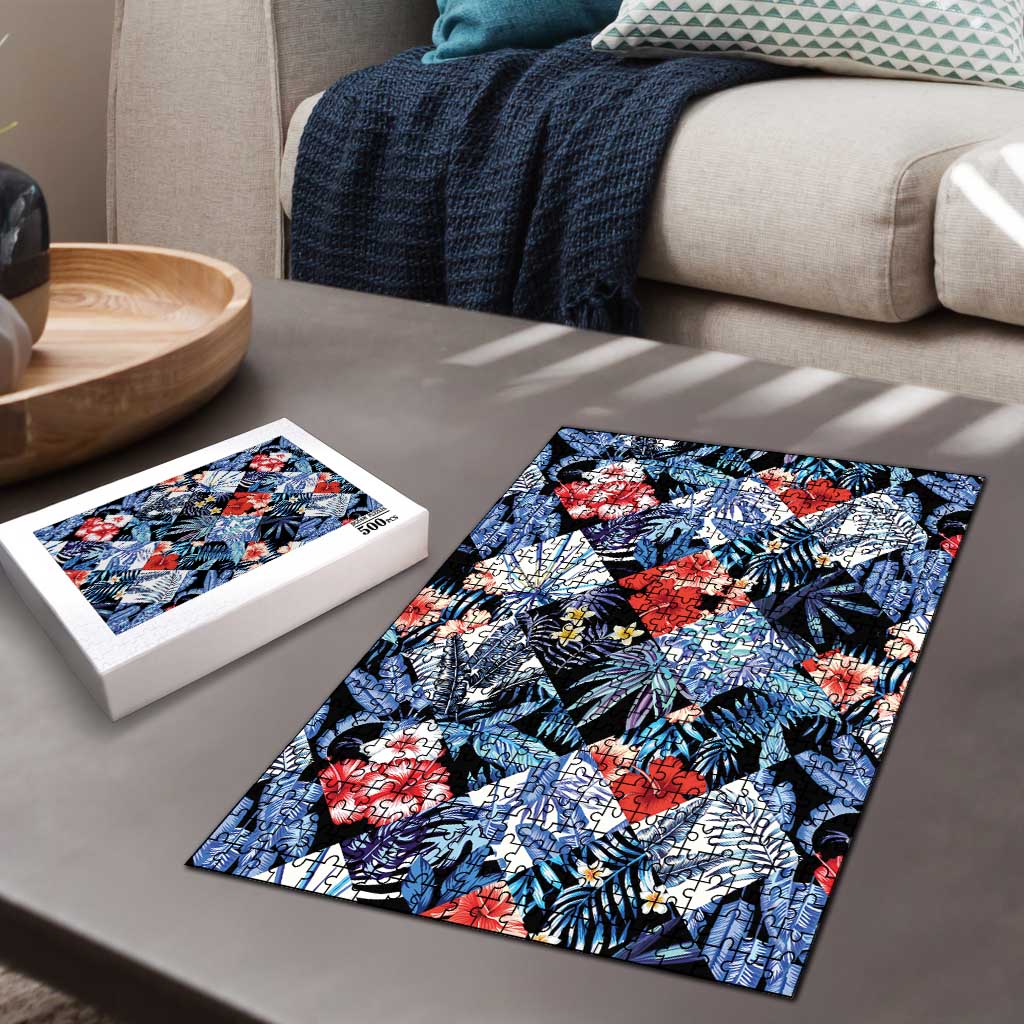 Hawaii Tropicana Blue Pattern Puzzle LT01 - Polynesian Pride