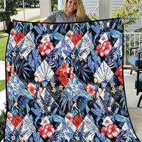 Hawaii Tropicana Blue Pattern Quilt - Polynesian Pride