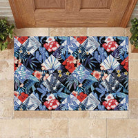 Hawaii Tropicana Blue Pattern Rubber Doormat LT01 Blue - Polynesian Pride