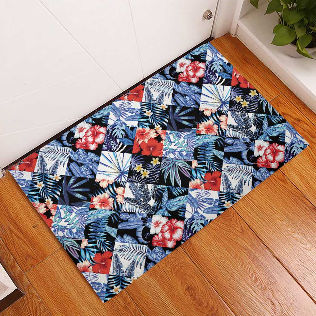 Hawaii Tropicana Blue Pattern Rubber Doormat LT01 - Polynesian Pride