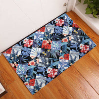 Hawaii Tropicana Blue Pattern Rubber Doormat LT01 - Polynesian Pride