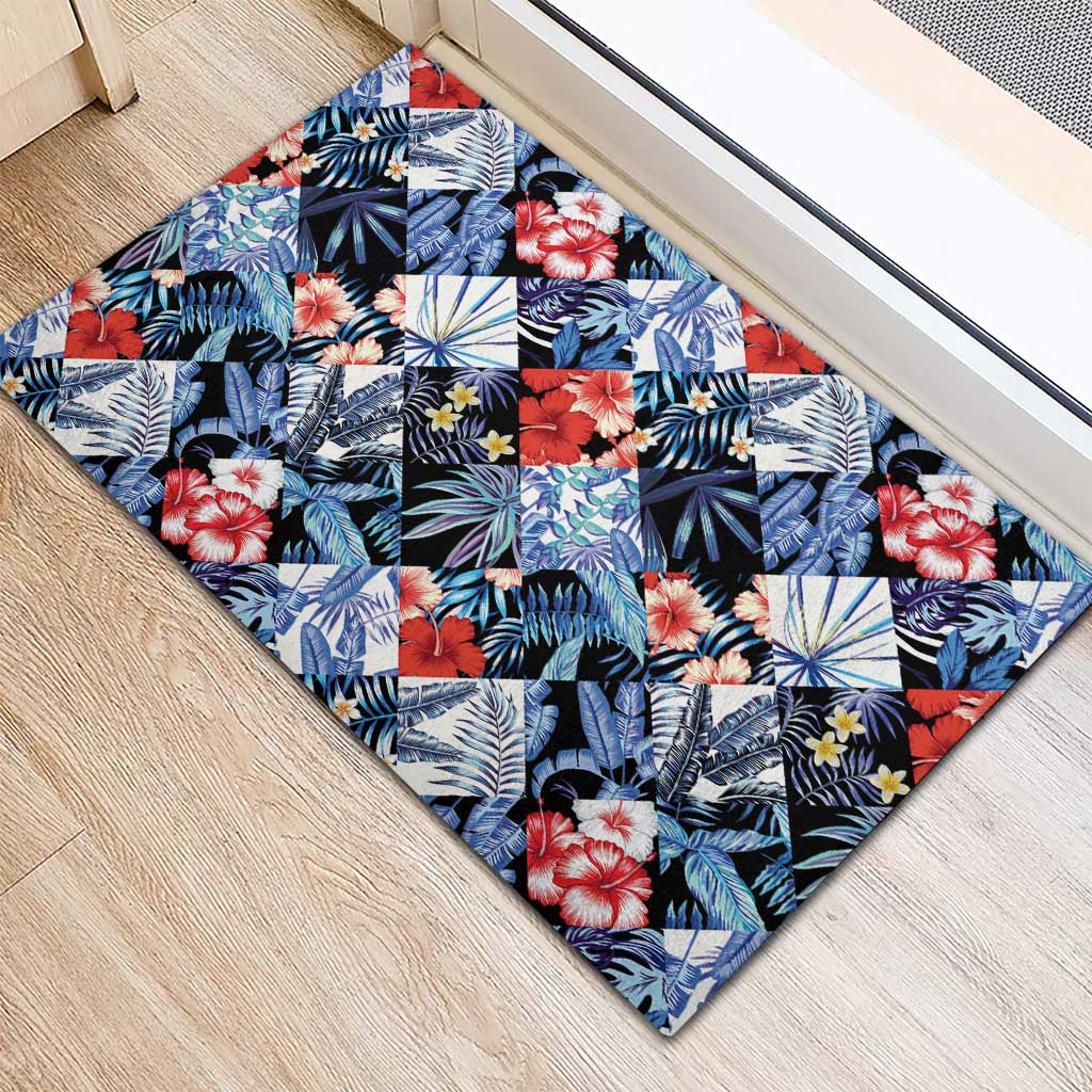 Hawaii Tropicana Blue Pattern Rubber Doormat LT01 - Polynesian Pride