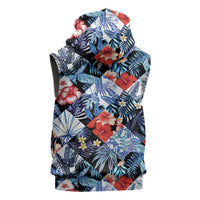 Hawaii Tropicana Blue Pattern Sleeveless Hoodie LT01 - Polynesian Pride
