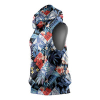 Hawaii Tropicana Blue Pattern Sleeveless Hoodie LT01 - Polynesian Pride