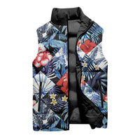 Hawaii Tropicana Blue Pattern Sleeveless Puffer Jacket LT01 - Polynesian Pride