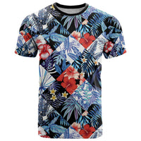 Hawaii Tropicana Blue Pattern T Shirt - Polynesian Pride