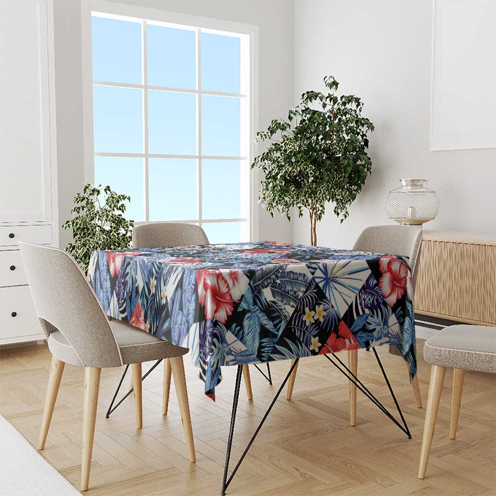 Hawaii Tropicana Blue Pattern Tablecloth LT01 - Polynesian Pride