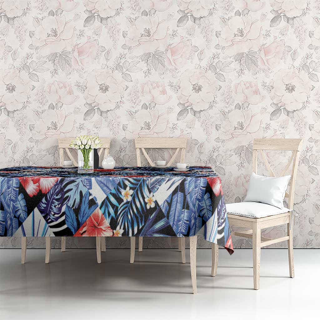 Hawaii Tropicana Blue Pattern Tablecloth LT01 - Polynesian Pride