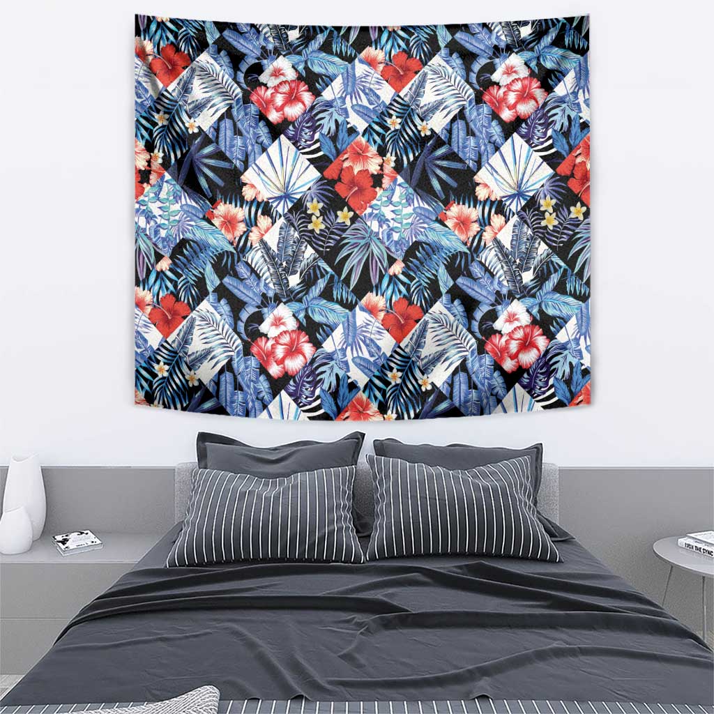 Hawaii Tropicana Blue Pattern Tapestry - Polynesian Pride