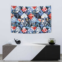 Hawaii Tropicana Blue Pattern Tapestry - Polynesian Pride