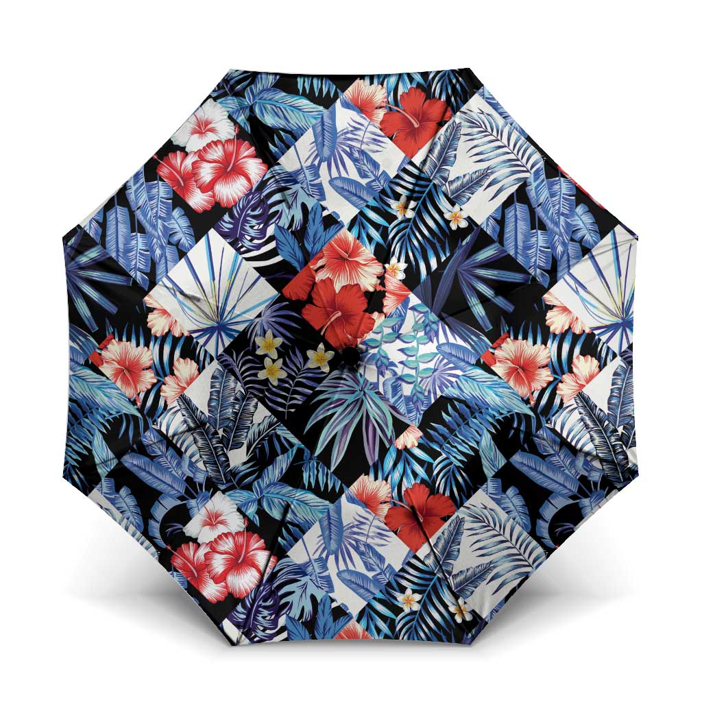 Hawaii Tropicana Blue Pattern Umbrella LT01 One Size Folded 11.42 inch Opened Diameter 37.4 inch Blue - Polynesian Pride