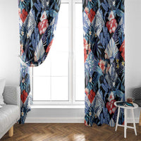 Hawaii Tropicana Blue Pattern Window Curtain - Polynesian Pride