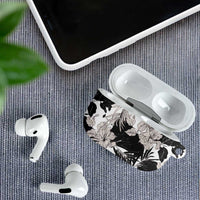 Black White Monotone Tropical Flowers Pattern AirPods Case LT01 - Polynesian Pride
