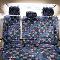 Polynesian Monstera Tiare Floral Back Car Seat Cover Royal Blue Tropical Plaid LT01 - Polynesian Pride