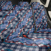 Polynesian Monstera Tiare Floral Back Car Seat Cover Royal Blue Tropical Plaid LT01 - Polynesian Pride