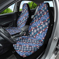 Polynesian Monstera Tiare Floral Car Seat Cover Royal Blue Tropical Plaid LT01 - Polynesian Pride