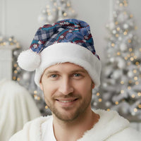Polynesian Monstera Tiare Floral Christmas Santa Hat Royal Blue Tropical Plaid LT01 - Polynesian Pride