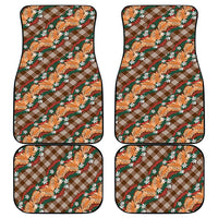 Polynesian Monstera Tiare Floral Car Mats Chocolate Brown Tropical Plaid LT01 - Polynesian Pride