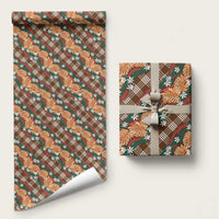 Polynesian Monstera Tiare Floral Wrapping Paper Chocolate Brown Tropical Plaid LT01 58" × 23" Brown - Polynesian Pride