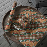 Polynesian Monstera Tiare Floral Wrapping Paper Chocolate Brown Tropical Plaid LT01 - Polynesian Pride