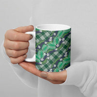 Polynesian Monstera Tiare Floral Ceramic Mug Forest Green Tropical Plaid LT01 - Polynesian Pride