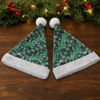 Polynesian Monstera Tiare Floral Christmas Santa Hat Forest Green Tropical Plaid LT01 - Polynesian Pride
