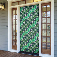 Polynesian Monstera Tiare Floral Door Cover Forest Green Tropical Plaid LT01 - Polynesian Pride